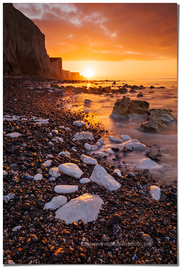 La nuit tombe sur la plage d'Ault (Hauts-de-france, Somme)