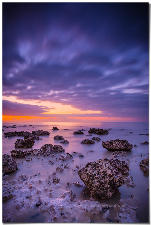 La nuit tombe sur la plage d'Ault (Picardie, Somme)
