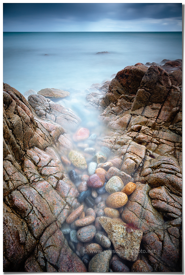 Collection de galets au cap de la Hague (Manche, Normandie)