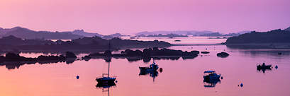 lever de soleil sur le sound (Iles Chausey, Manche, Basse-Normandie)