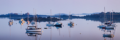 Voiliers au mouillage (Iles Chausey, Manche, Basse-Normandie)