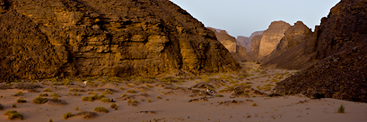 Coucher de soleil sur l'erg Tihodaine (Sahara algérien)